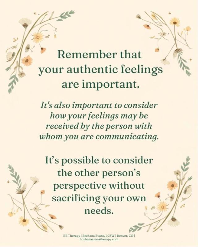 Instagram post: Remember that your authentic feelings are important