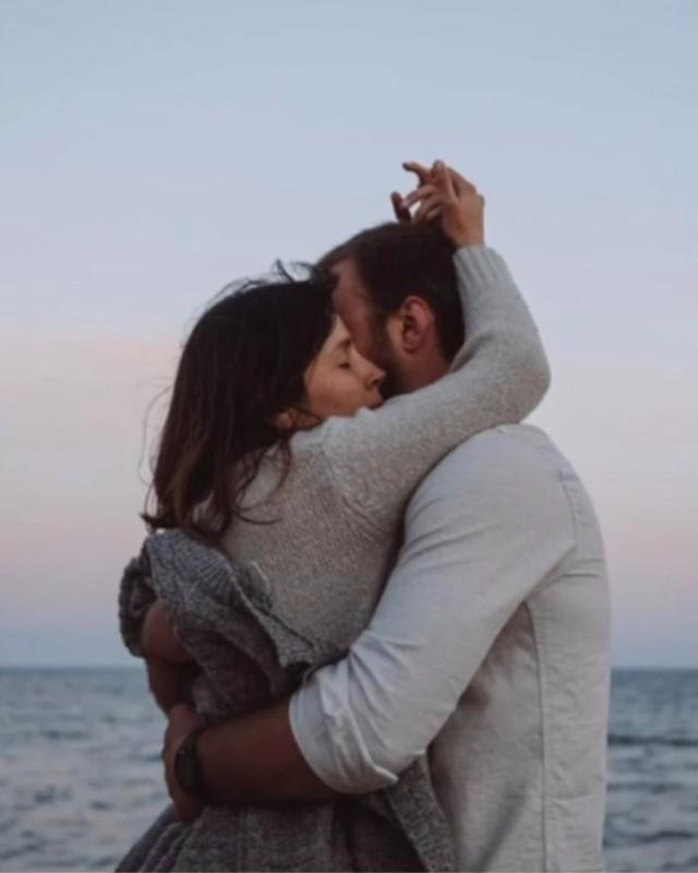 Instagram reel: a couple embracing by the ocean, on working on communication together